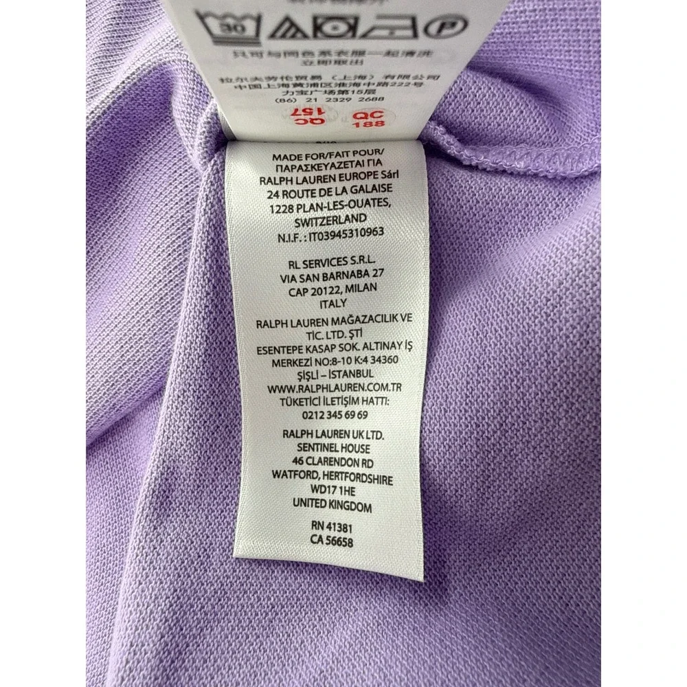 Polo Ralph Lauren Mens Classic Fit Purple Cotton Mesh Polo Shirt Large NWT